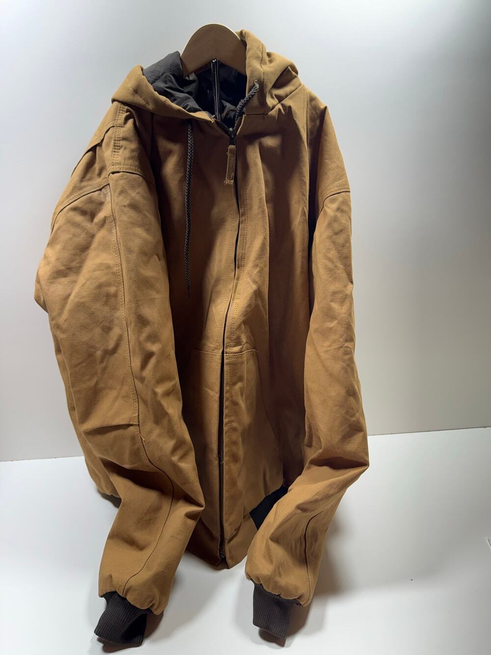 Blue Mountain Men’s Workwear Coat Jacket Duck Canvas Sz XL Tall Brown Hooded